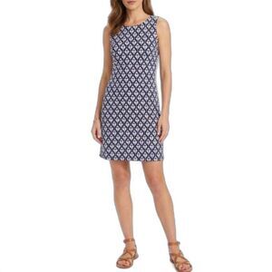 Jude Connally NWOT Beth Blue Geometric Floral Print Sleeveless Short Dress Sz XS